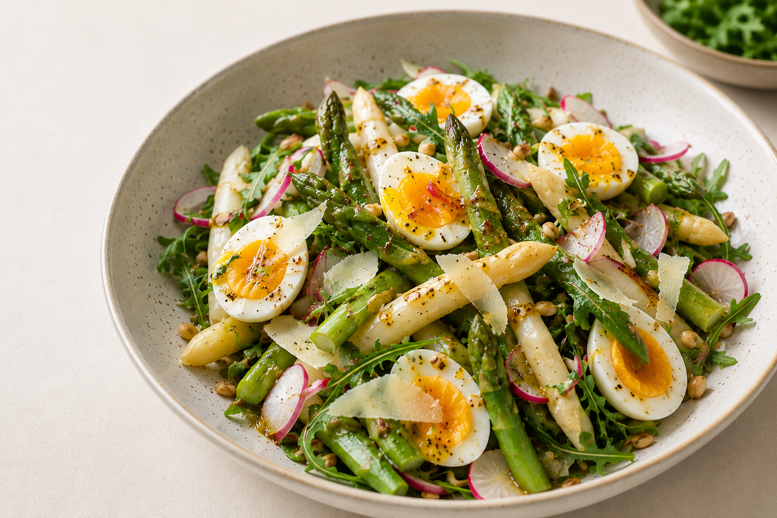 Salade van asperges met ei